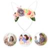 VICASKY Bunny Ear Headband with Flower Design view 4