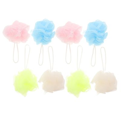 BESPORTBLE 8-Piece Loofah Shower Sponge Set with Hanging Ropes, Assorted Colors
