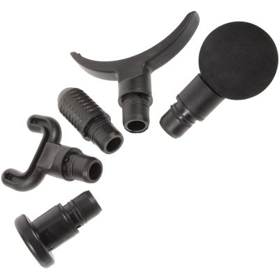 5-Piece Massage Attachments for Massage Device, Black, Plastic