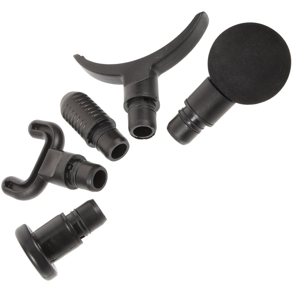 5-Piece Massage Attachments for Massage Device, Black, Plastic