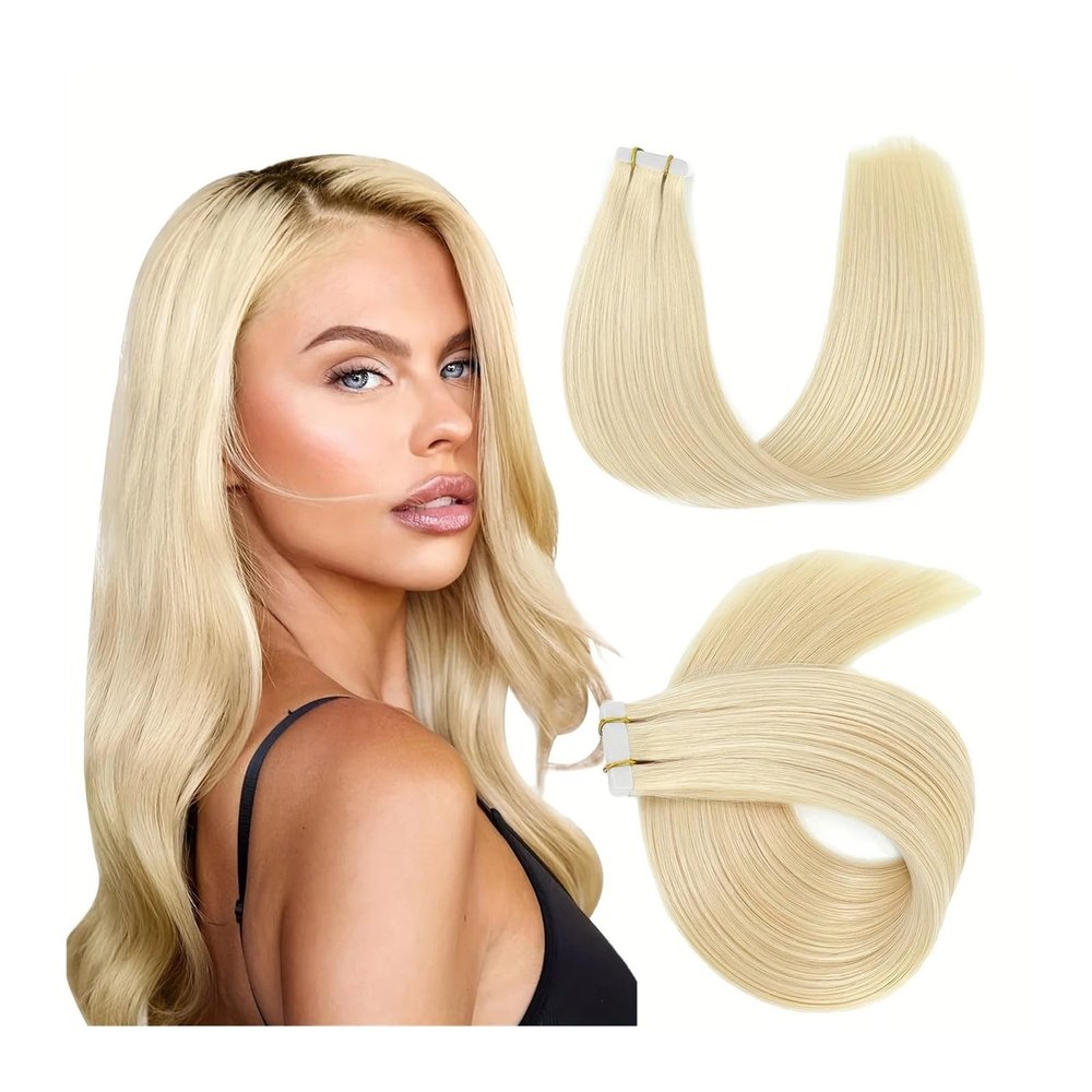 613 Bleach Blonde Remy Human Hair Tape-In Extensions, 14–26 in.