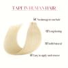 613 Bleach Blonde Remy Human Hair Tape-In Extensions, 14–26 in. view 3