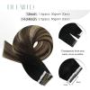 Balayage Remy Human Hair Tape-In Extensions, Ombre #1B/3/27 view 4