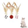 Andiker 3PCS Cat Bouncy Ball with Feather view 1