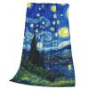 UKIXOM Starry Night Throw Blanket, Modern Flannel Knit Blanket, Soft Comfort for Sofa and Bed, Travel, 200 x 200 cm (78.74 x 78.74 in) view 1