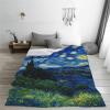UKIXOM Starry Night Throw Blanket, Modern Flannel Knit Blanket, Soft Comfort for Sofa and Bed, Travel, 200 x 200 cm (78.74 x 78.74 in) view 3