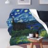 UKIXOM Starry Night Throw Blanket, Modern Flannel Knit Blanket, Soft Comfort for Sofa and Bed, Travel, 200 x 200 cm (78.74 x 78.74 in) view 4