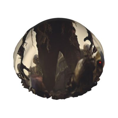 Many Zombie Reusable Waterproof Double-Layer Shower Cap for All Hairstyles