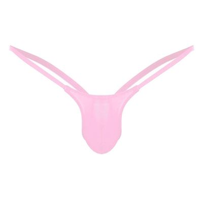 SRZYMJ Men's Sexy Low Rise Thong - Pink XL
