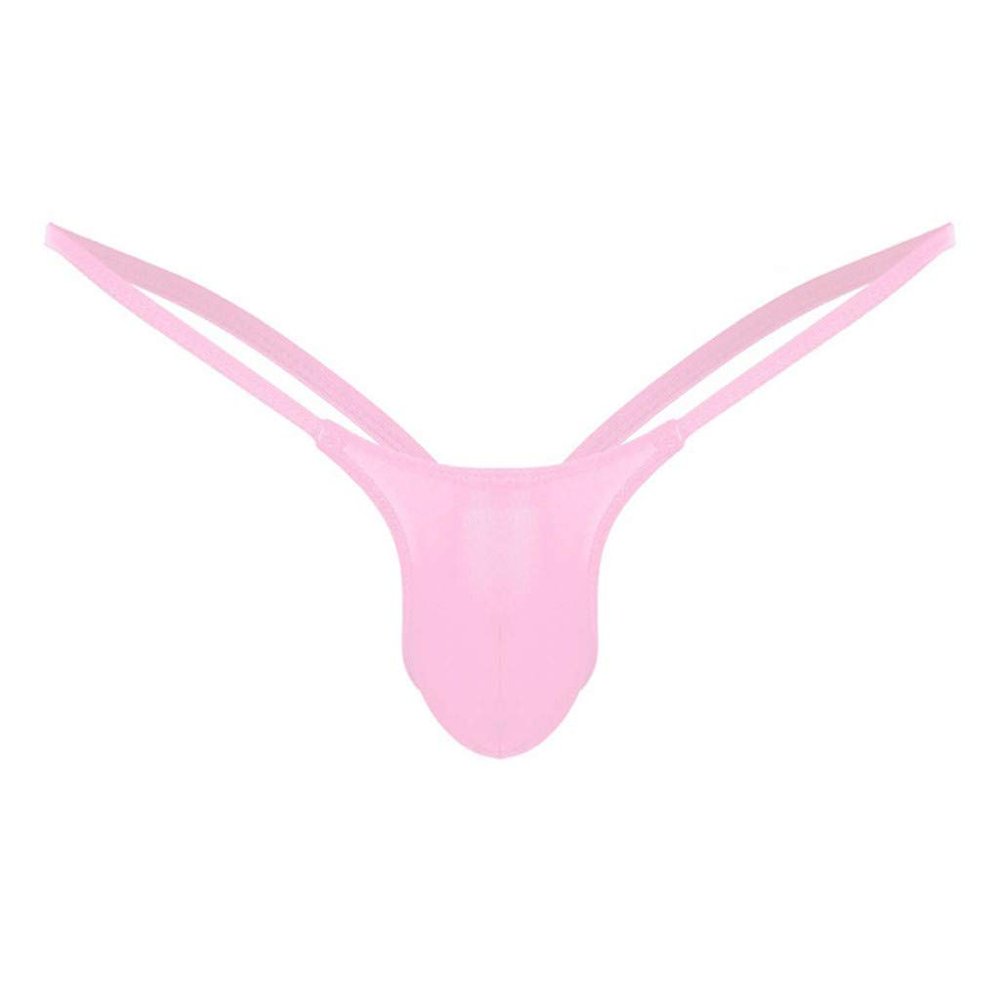 SRZYMJ Men's Sexy Low Rise Thong - Pink XL
