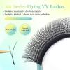 NAGARAKU Flying YY Lashes 0.07 C 11 mm Black Fine Base Pre-Made Fans view 2