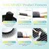 NAGARAKU Flying YY Lashes 0.07 C 11 mm Black Fine Base Pre-Made Fans view 3