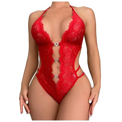 Generic Women's Plus-Size 3-Piece Lace Lingerie Set with Garters and Stay-Up Stockings