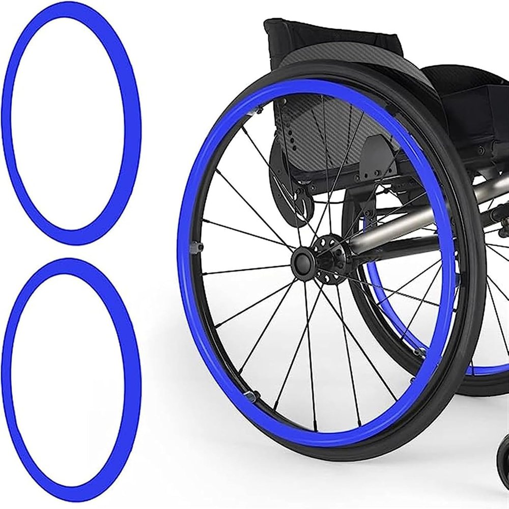 24-Inch Non-Slip Silicone Wheelchair Push-Rim Covers, 1 Pair