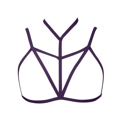 Women's Leather Harness Bust-Lift Push-Up Top, Open Gothic Fetish Lingerie