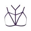 Women's Leather Harness Bust-Lift Push-Up Top, Open Gothic Fetish Lingerie view 1