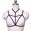 Women's Leather Harness Bust-Lift Push-Up Top, Open Gothic Fetish Lingerie view 2