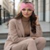 Vivisence Women's Knit Headband with Decorative Knot, Pink, One Size view 3
