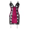 Women's Red Sexy Lingerie Set with Transparent Mesh Underwire Bra, Leopard Babydoll Dress, 3XL–4XL view 1
