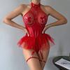 pxjsdwe Women's Sexy Wetlook Lingerie Bodysuit view 3