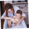Children’s Bath Sponges, 4-Piece Set, Cotton and Linen, Beige view 4
