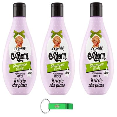 3x Adorn Shampoo for Curly Hair, 250 ml + Free Beni Culinari Keychain