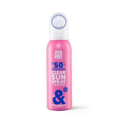 ANDbeauty Clear Sun Spray SPF 50, Transparent Sunscreen for Face & Body, Invisible, Ultra-Light & Non-Greasy, 100 ml, Vegan & Clean