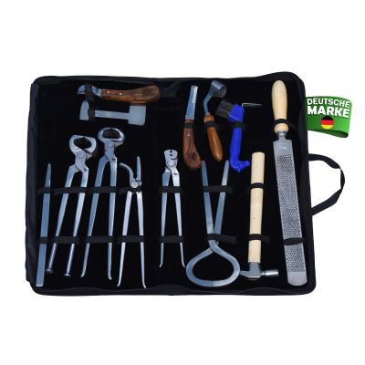 Professional 13-Piece Horse Farrier Tool Kit - Heavy-Duty Hoof Trimmer, Rasp, Pliers & Cutters for Horses, Cattle, and Sheep - Durable Carbon Steel Farrier Supplies
