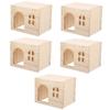 HAPINARY 5-Piece Versatile Wooden Guinea Pig Hideout, Hamster Hideaway and Rat Tunnel view 1