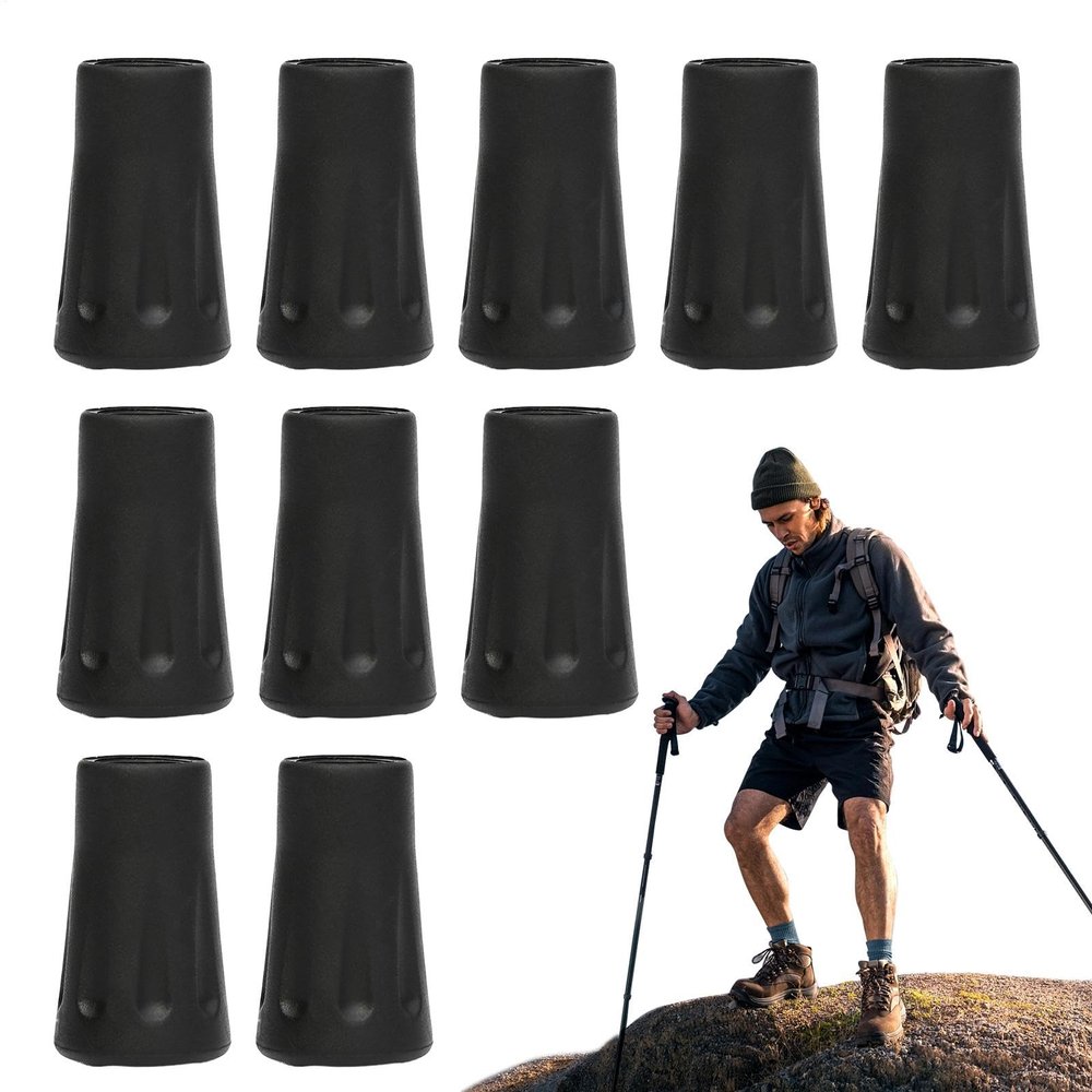 Walking Cane Tips | 10 Non-Slip Trekking Pole Tip Covers for Men and Women
