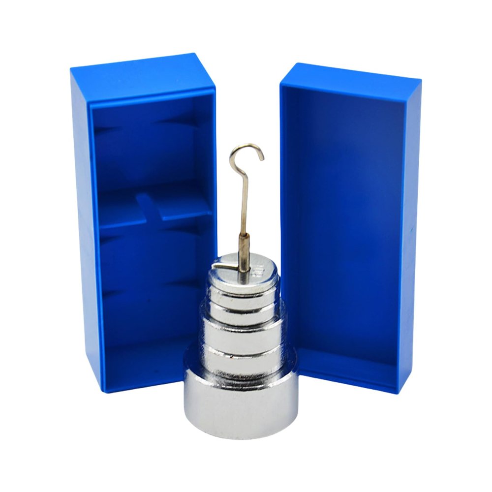 Metal Slotted Weights Set with Holder and Case, 6 Weights, Total 350g