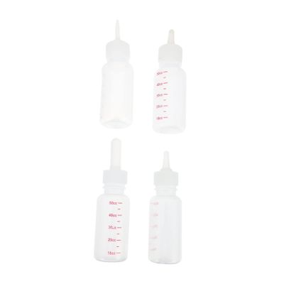 Hemobllo Set of 4 Silicone Pet Feeding Bottles with Measurement Scale