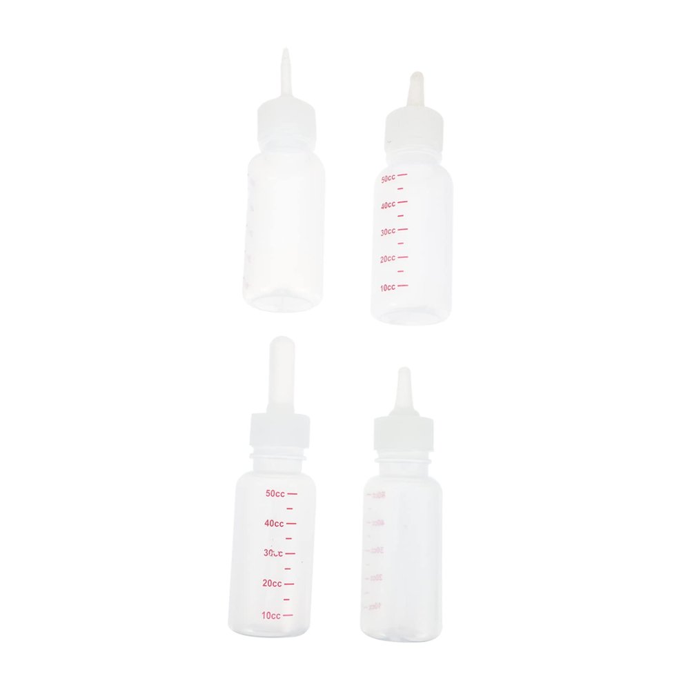 Hemobllo Set of 4 Silicone Pet Feeding Bottles with Measurement Scale