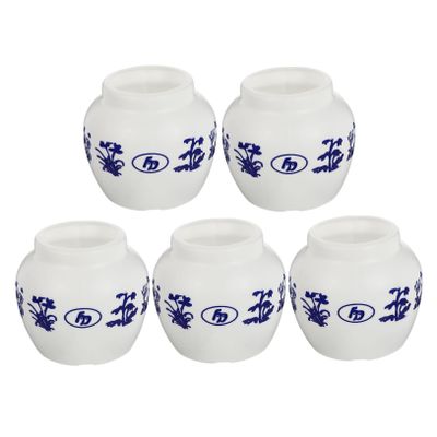 Toddmomy 5-Pack Round Plastic Parrot Bowls for Bird Cages, White