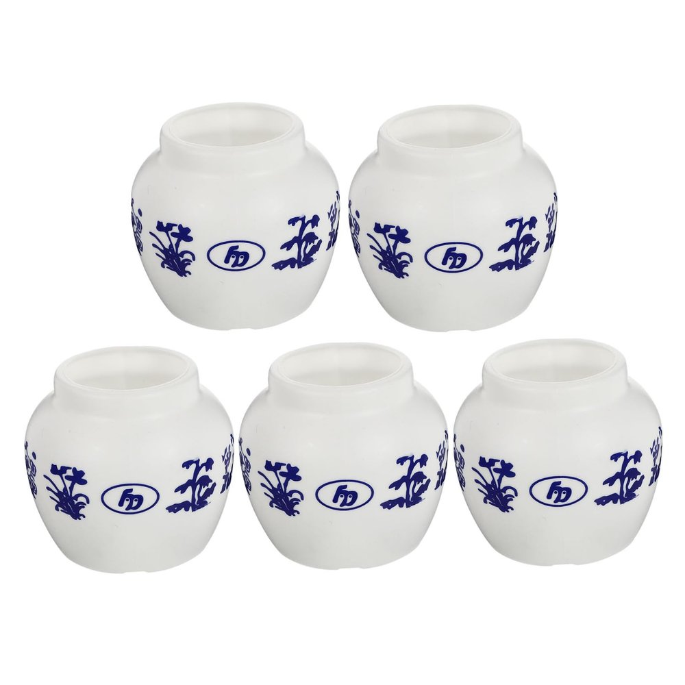 Toddmomy 5-Pack Round Plastic Parrot Bowls for Bird Cages, White