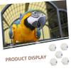 Toddmomy 5-Pack Round Plastic Parrot Bowls for Bird Cages, White view 4