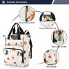 OWFKAY Baby Diaper Bag Backpack with Insulated Pockets, Cat Autumn Leaves Pattern view 2