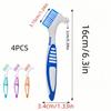 Heanvmyss Portable Denture Cleaning Brushes, 4-Pack view 2