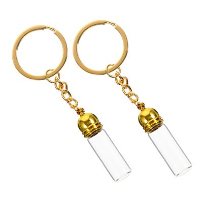 2-Pack Glass Travel Perfume Bottles with Caps and Keychains