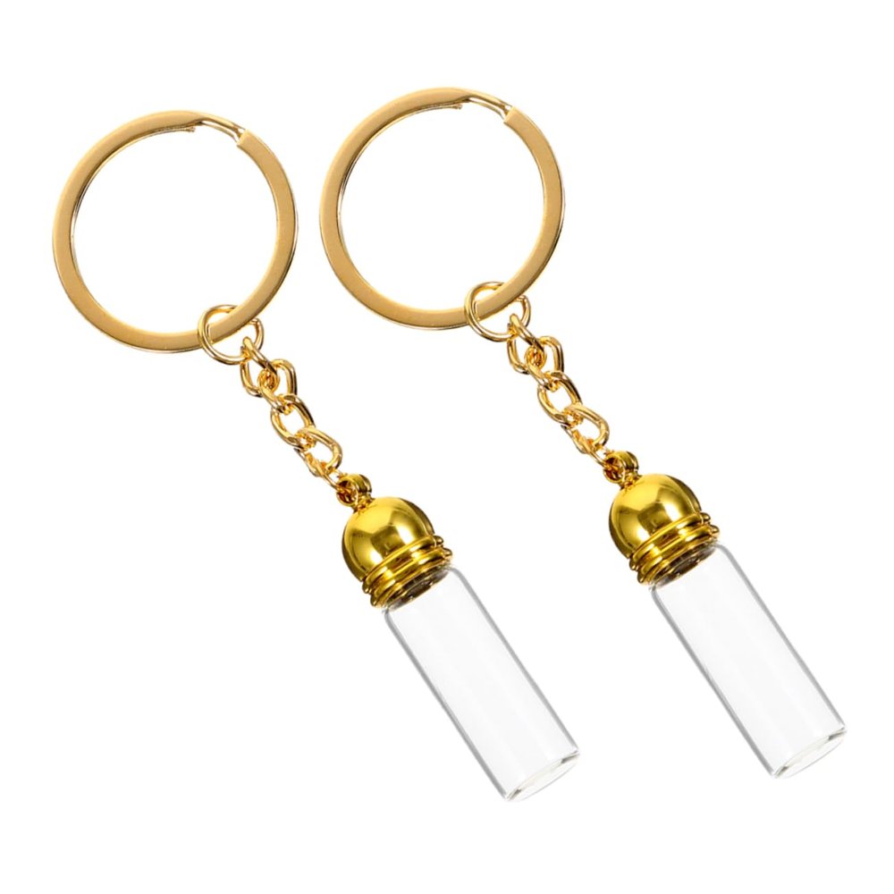 2-Pack Glass Travel Perfume Bottles with Caps and Keychains