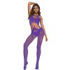 Plus-Size Women's Sexy Sheer Open-Bottom Leather Babydoll Lingerie with Harness view 1