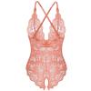 Women's 2-Piece Lace Lingerie Set with Fishnet Bodystocking, Thong and Floral Embroidery view 4