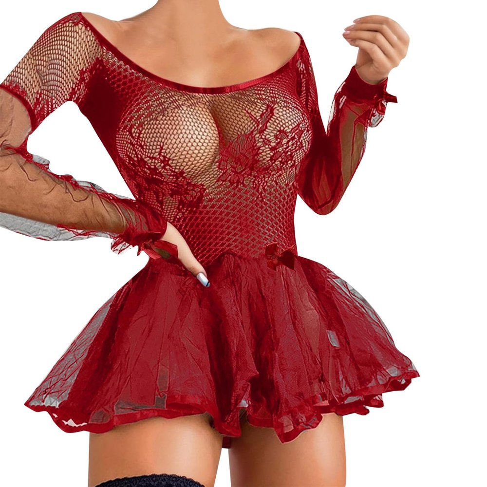 XXL Lace Babydoll Bodystocking Lingerie for Women