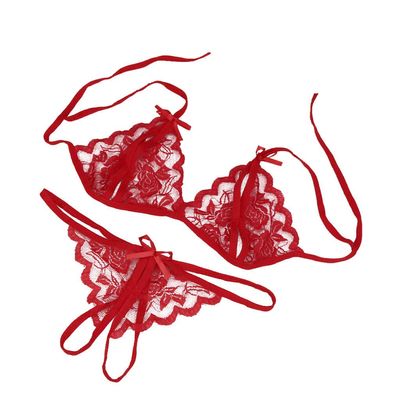 Women's Red Plus-Size Lace Babydoll Lingerie