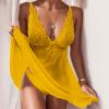 Women's Sexy Lingerie: Lace Bodysuit Teddy, Sheer Long-Sleeve Babydoll Robe, Plus Sizes view 2