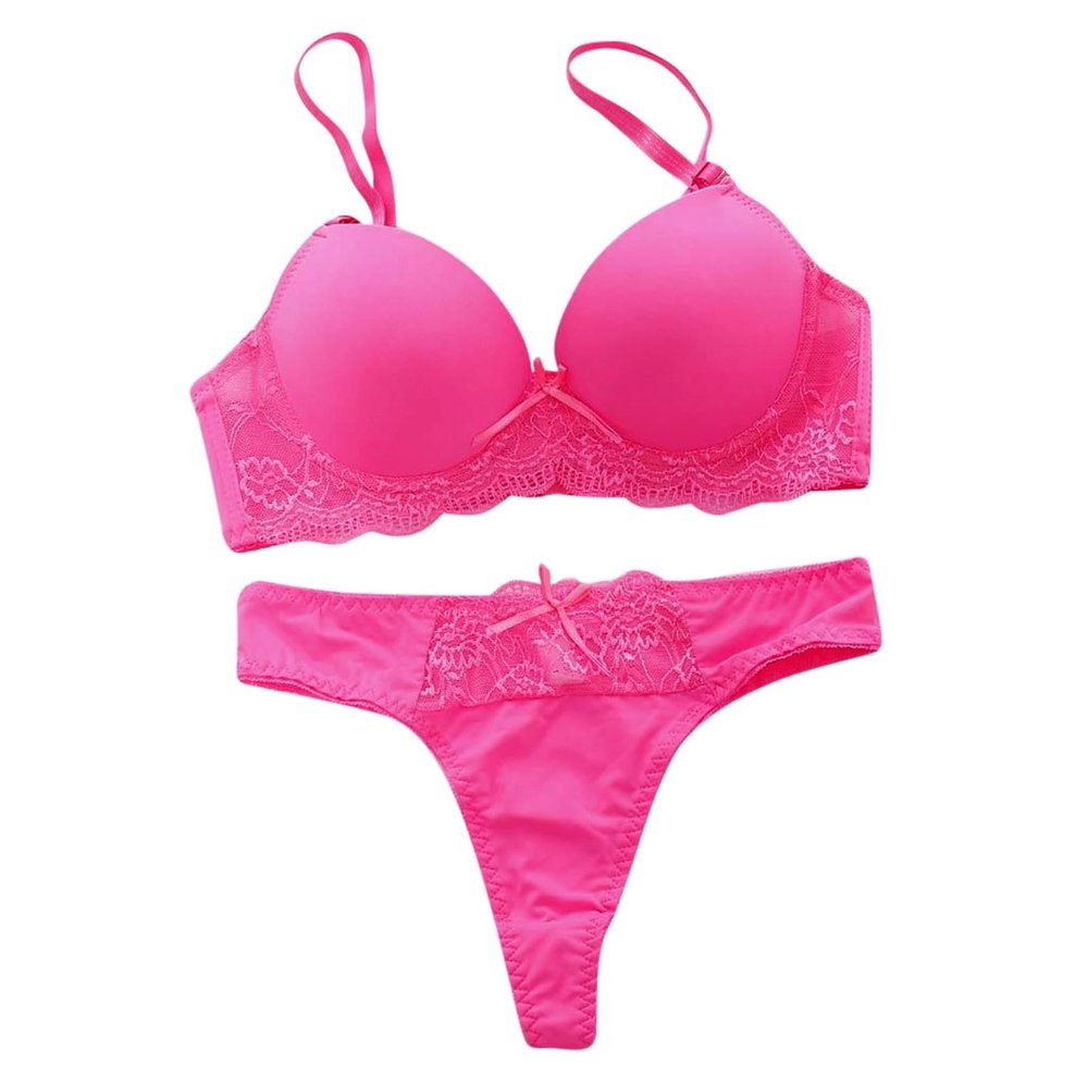 Women's Lace Push-Up Bra and Panty Set