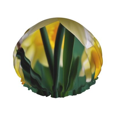 Daffodil Flower Reusable Waterproof Shower Cap