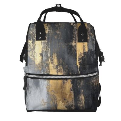 ZSUUGJ Diaper Bag with Painting Design, Backpack, Multifunctional, for Travel, Black, Black, One Size