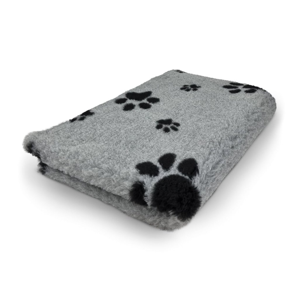 Generic Veterinary Bed | Vet Bed | Drybed | Gray with Black Paws | Green Backing | Various Sizes (50 x 75 cm)