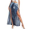 Women's Linen 7/8 Wide-Leg Summer Pants with Side Slit view 1